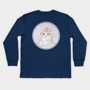 Orange Tabby Kitten Kids Long Sleeve T-Shirt